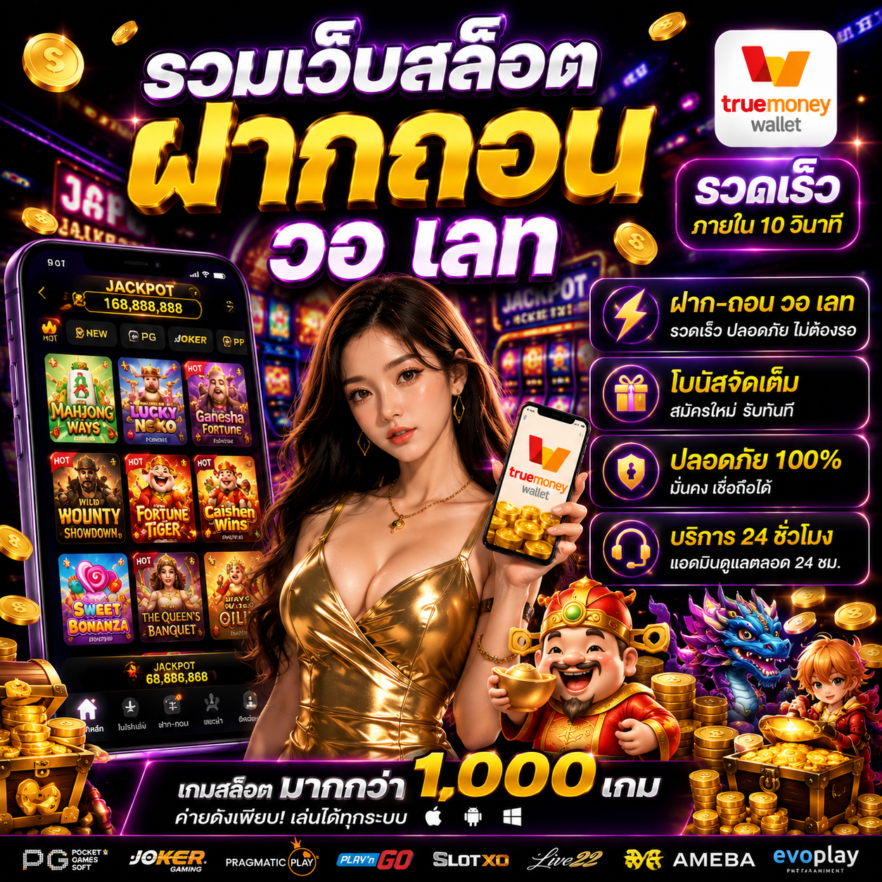 รวมเว็บสล็อต ฝากถอน วอ เลท ทางเลือกใหม่ของสายสล็อตยุคดิจิทัล