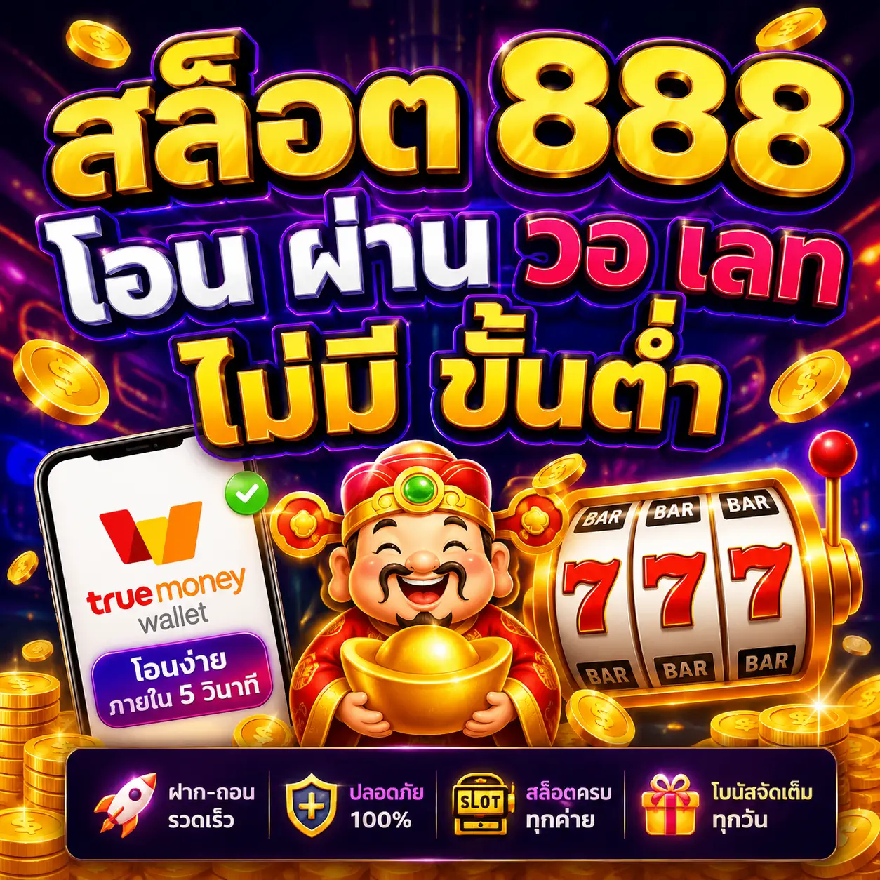 สล็อต 888 โอน ผ่าน วอ เลท ไม่มี ขั้นต่ำ ทางเลือกใหม่ของสายเดิมพัน