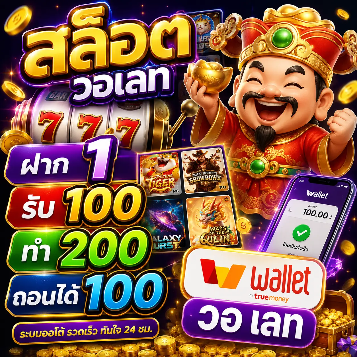 สล็อต ฝาก 1 รับ 100 ทํา 200 ถอนได้ 100 วอ เลท