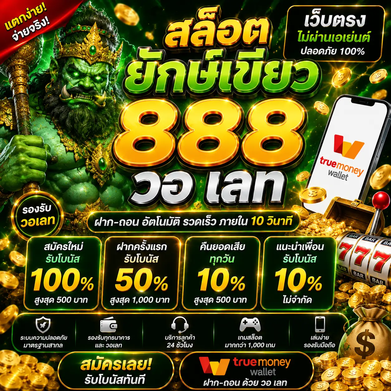 สล็อต ยักษ์ เขียว 888 วอ เลท ทำไมถึงกลายเป็นกระแสแรงของสายสล็อต