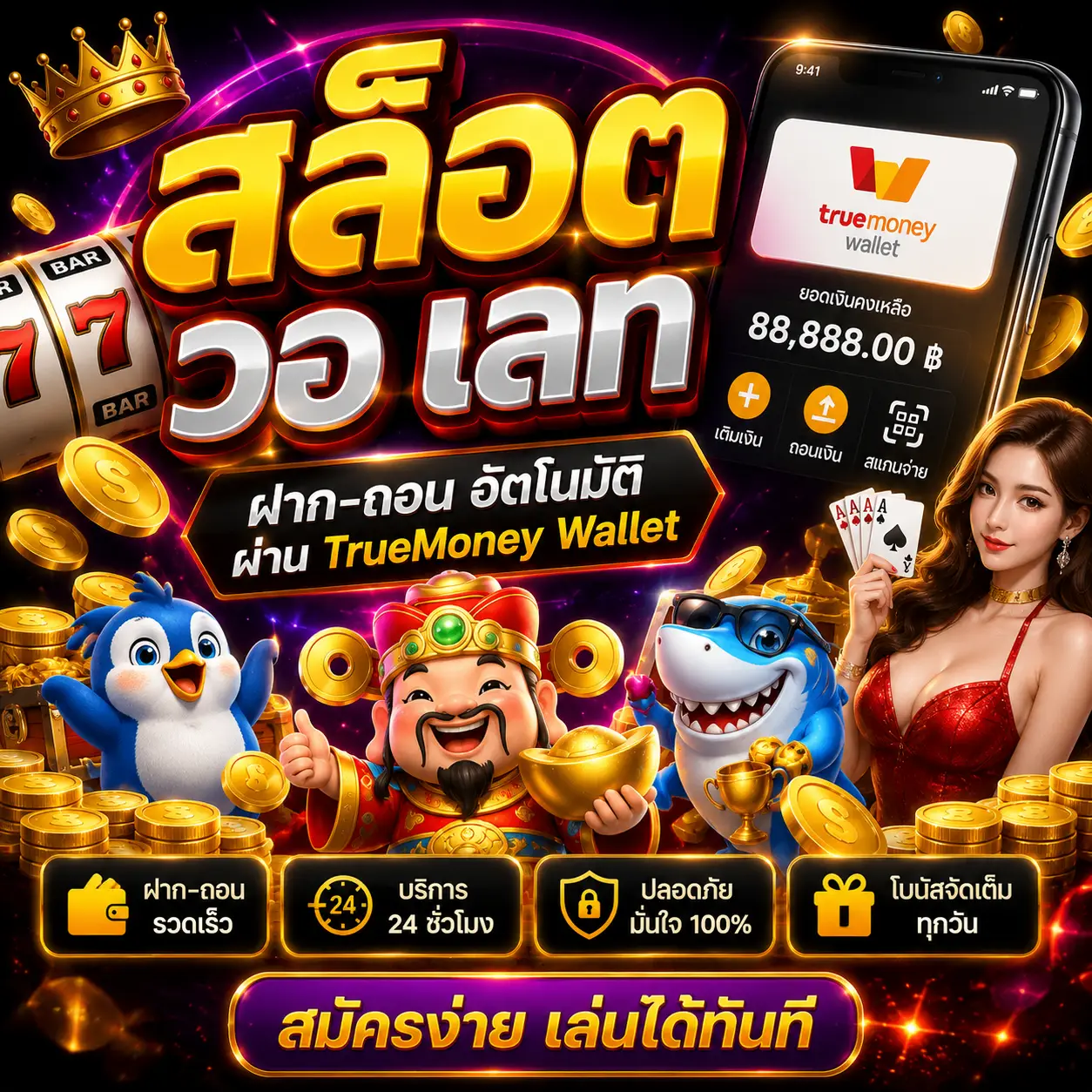 สล็อต วอ เลท ฝากถอนง่าย เล่นไว โบนัสจัดเต็ม