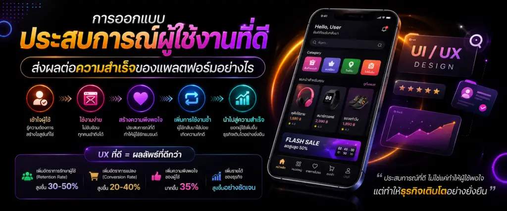 การออกแบบประสบการณ์ผู้ใช้งานที่ดี ส่งผลต่อความสำเร็จของแพลตฟอร์มอย่างไร